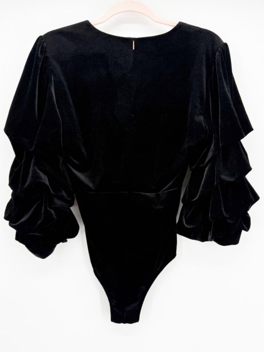 MISA LOS ANGELES Linde Velvet Bodysuit - Black - Size M - Picture 3 of 8